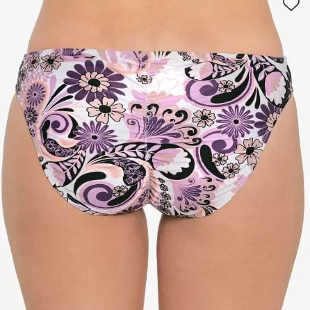 Salt + Cove NWT Junior's Purple Paisley Hipster Bikini Bottoms Size L